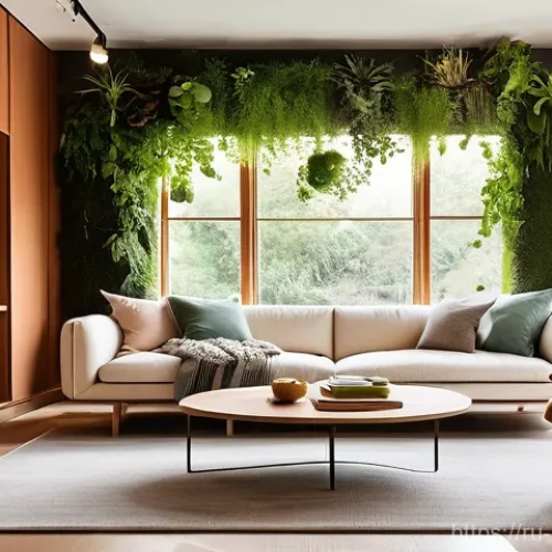 인테리어 디자인 트렌드 분석 - **Nature-Inspired Living Oasis:**
    "A bright, airy living room designed with strong biophilic ele...
