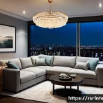 인테리어 디자인에서 효과적인 조명 사용법 - **Cozy Living Room Evening Ambiance**
    A warmly lit, inviting living room during the evening. The...