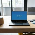 인테리어 프로젝트 관리 프로세스 - A modern interior design project planning scene showing a detailed budget table on a sleek laptop sc...